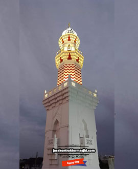 pembuatan menara grc masjid al ikhlas ngaliyan semarang